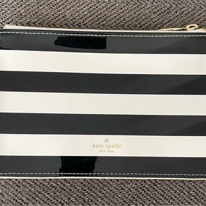 Kate Spade New York Black Stripe Pencil Pouch Only